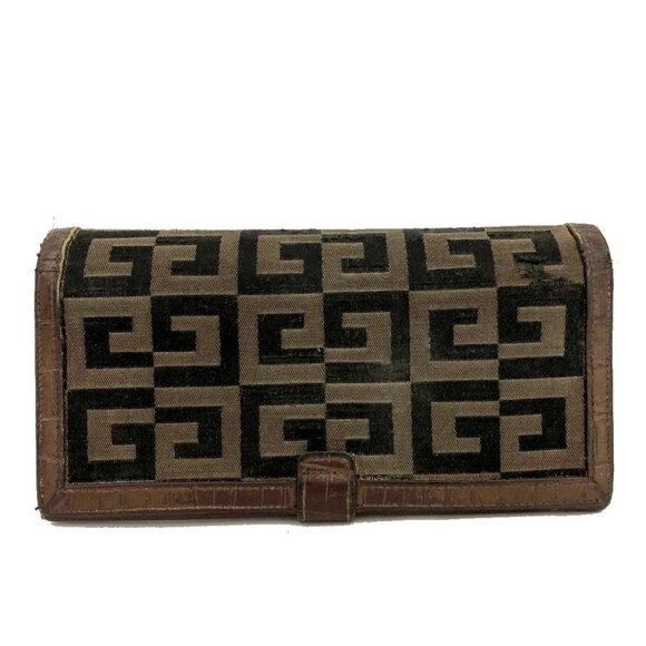 GIVENCHY GG Logo Canvas Leather Long Bifold Wallet Bicolor/2BG4539 - Picture 4 of 8